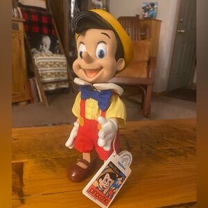 Vintage Disney Applause Pinocchio Posable Doll - Jointed, Vinyl 9.5"